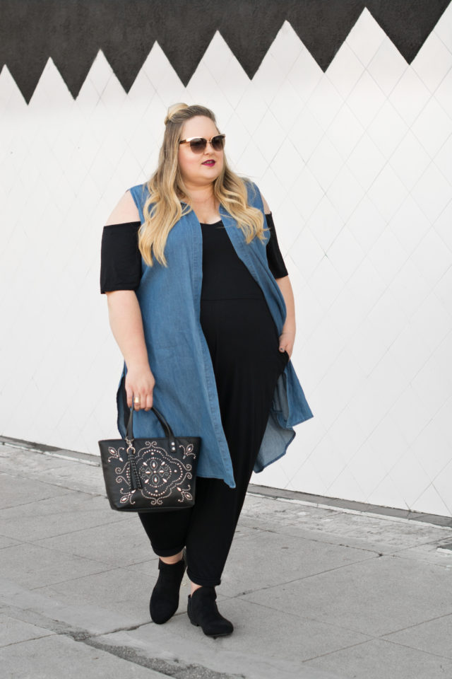 Plus Size Cold-Shoulder Jumpsuit Trend | Styled by Reah | www.styledbyreah.com