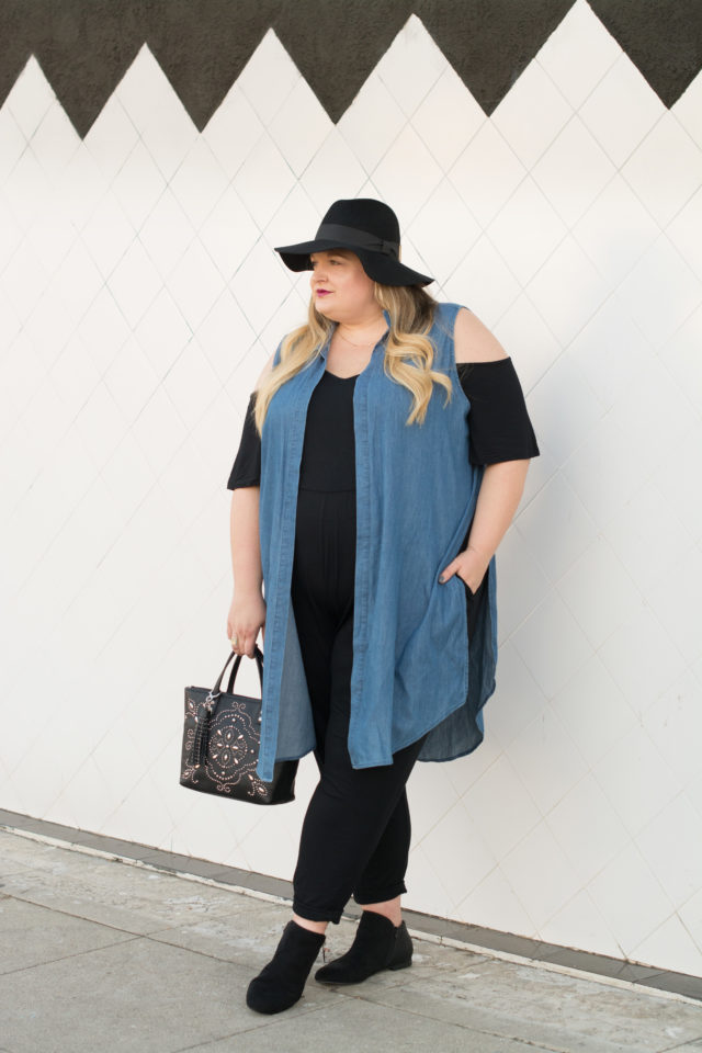 Plus Size Cold-Shoulder Jumpsuit Trend | Styled by Reah | www.styledbyreah.com