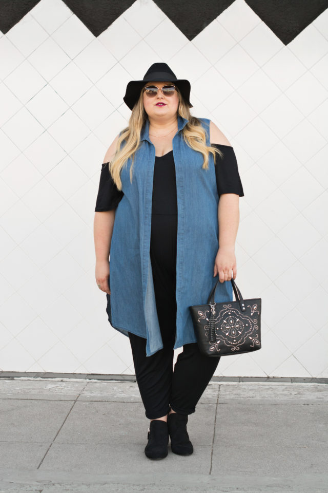 Plus Size Cold-Shoulder Jumpsuit Trend | Styled by Reah | www.styledbyreah.com