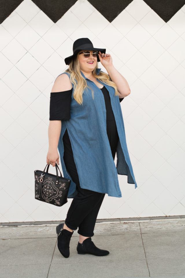 Plus Size Cold-Shoulder Jumpsuit Trend | Styled by Reah | www.styledbyreah.com