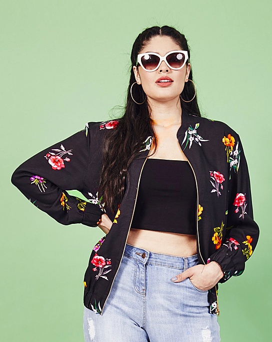 Simply Be Plus Size Bomber Jacket | Styled by Reah